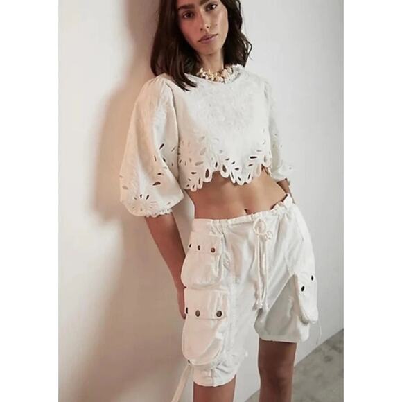 Free People Moon Bay Parachute Utility Shorts Small